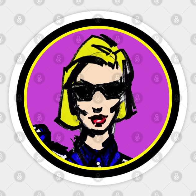 Woman in Sunglasses Graphic Sticker by LupiJr